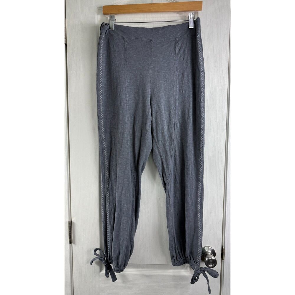 Mododoc Los Angeles Women's Jogger Pants Side Ties Embroidered Gray Size S